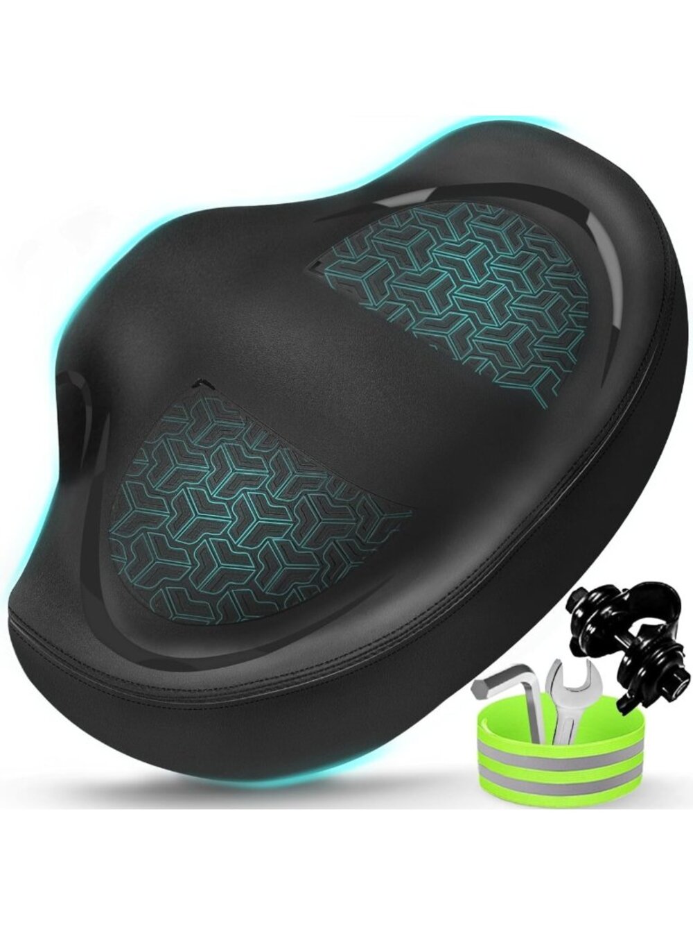 Extra Comfort Noseless Bike Seat Cushion - Wide Oversized Saddle for Peloton